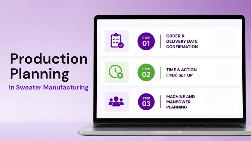 Steps of production planning in sweater manufacturing